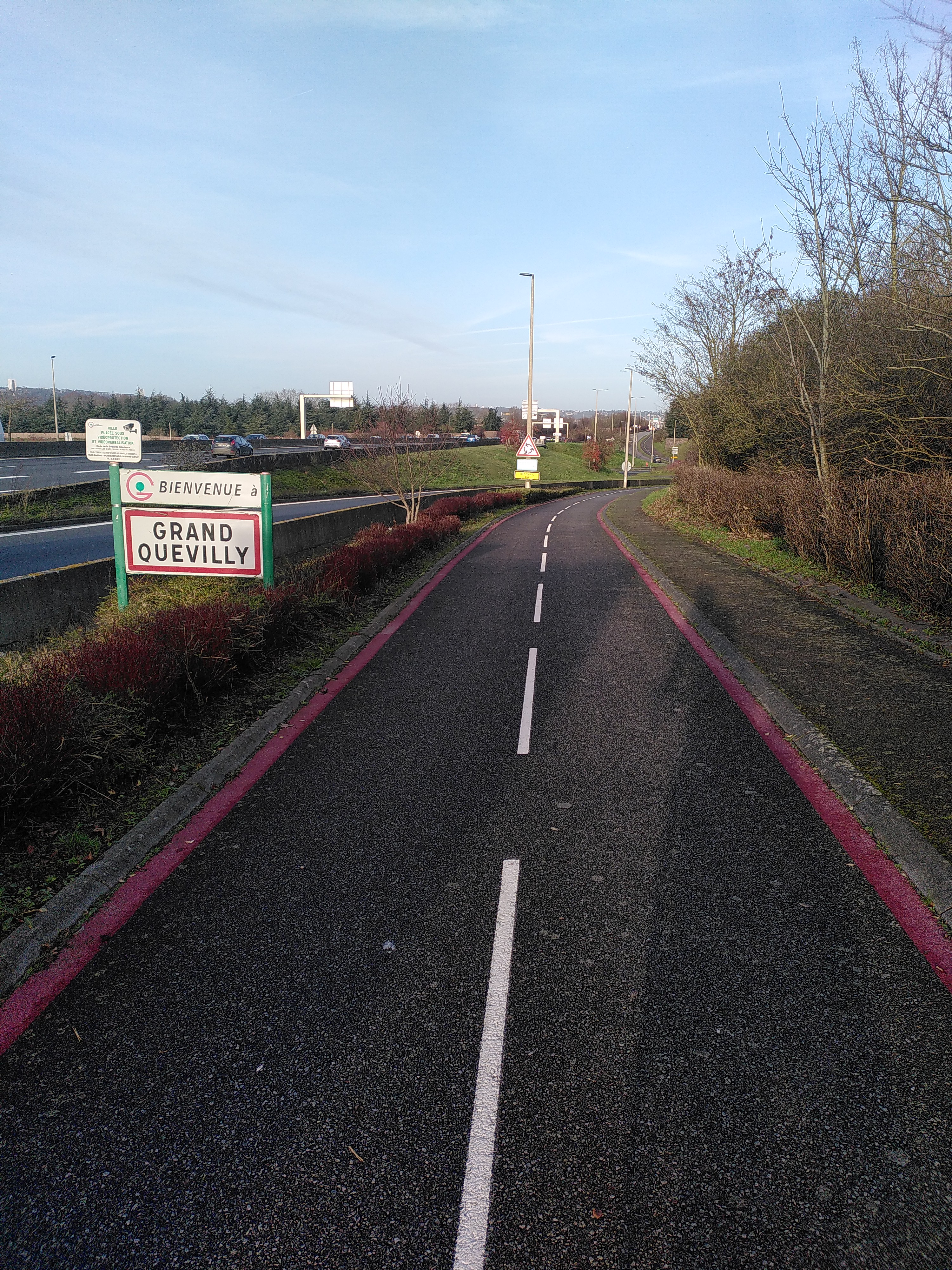 Aperçu de l'itinéraire 3 le long de la Sud III sur la commune du Grand-Quevilly
