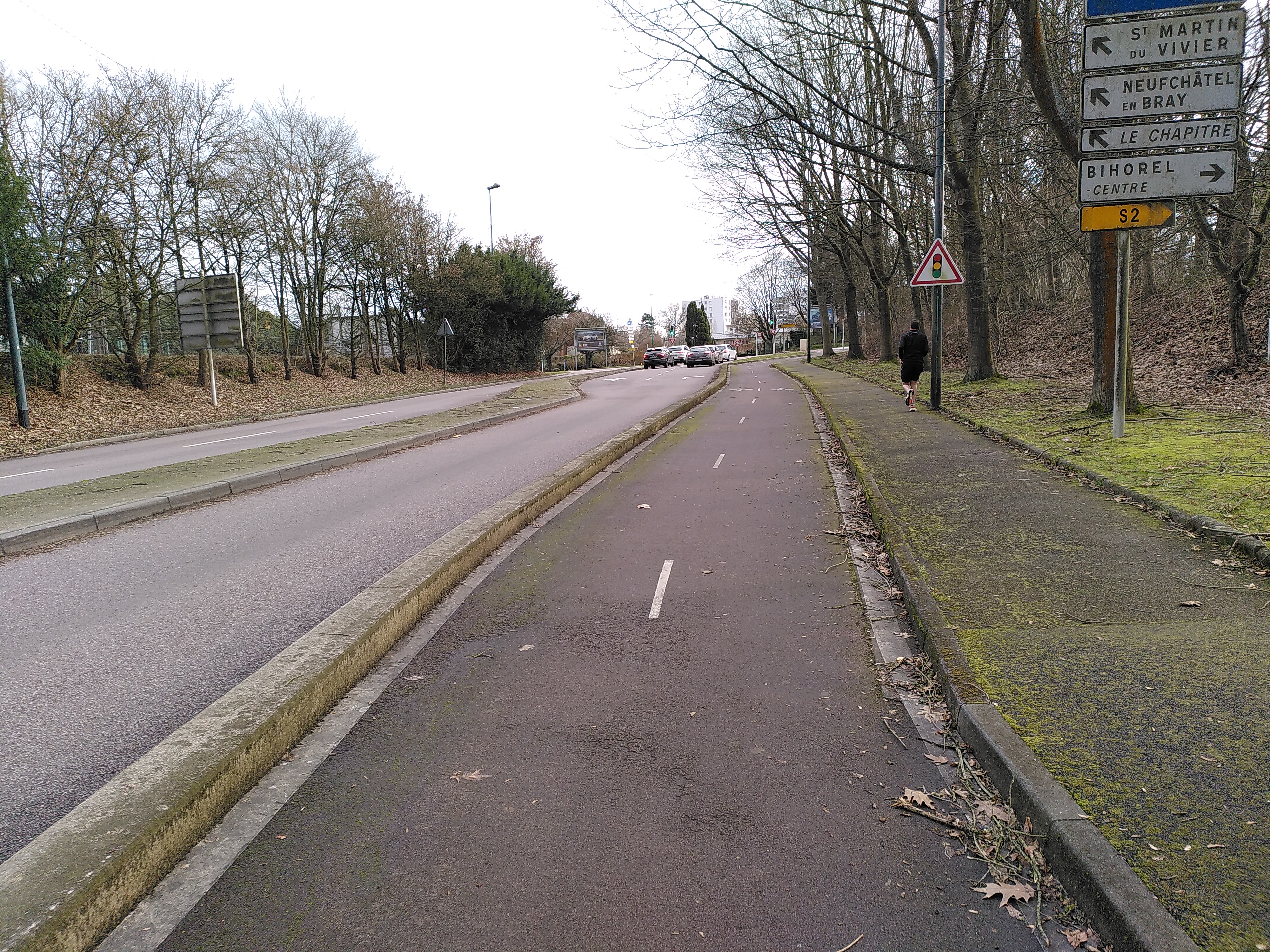 Aperçu de l'itinéraire 10 entre le giratoire de la Lombardie et la rue de la Prévotière à Bihorel